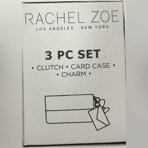 Rachel Zoe Beaded Clutch 3 Pc Set Clutch Card Case Charm “Espresso Martini” NWT